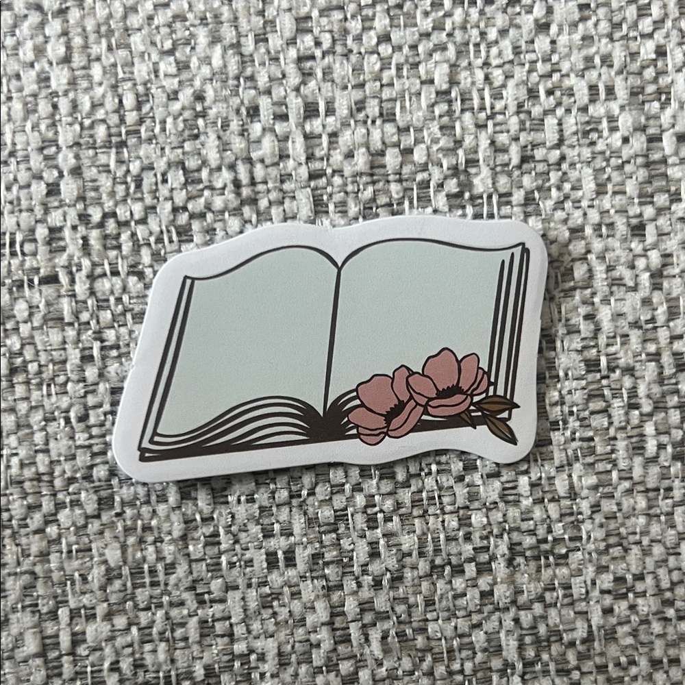 4/$10 Decorative Book Sticker with Pink Floral Design